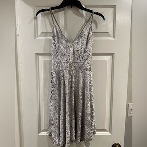 R.Vivimos Women's Crushed Velvet Spaghetti Straps Sexy V Neck Club Party Dress